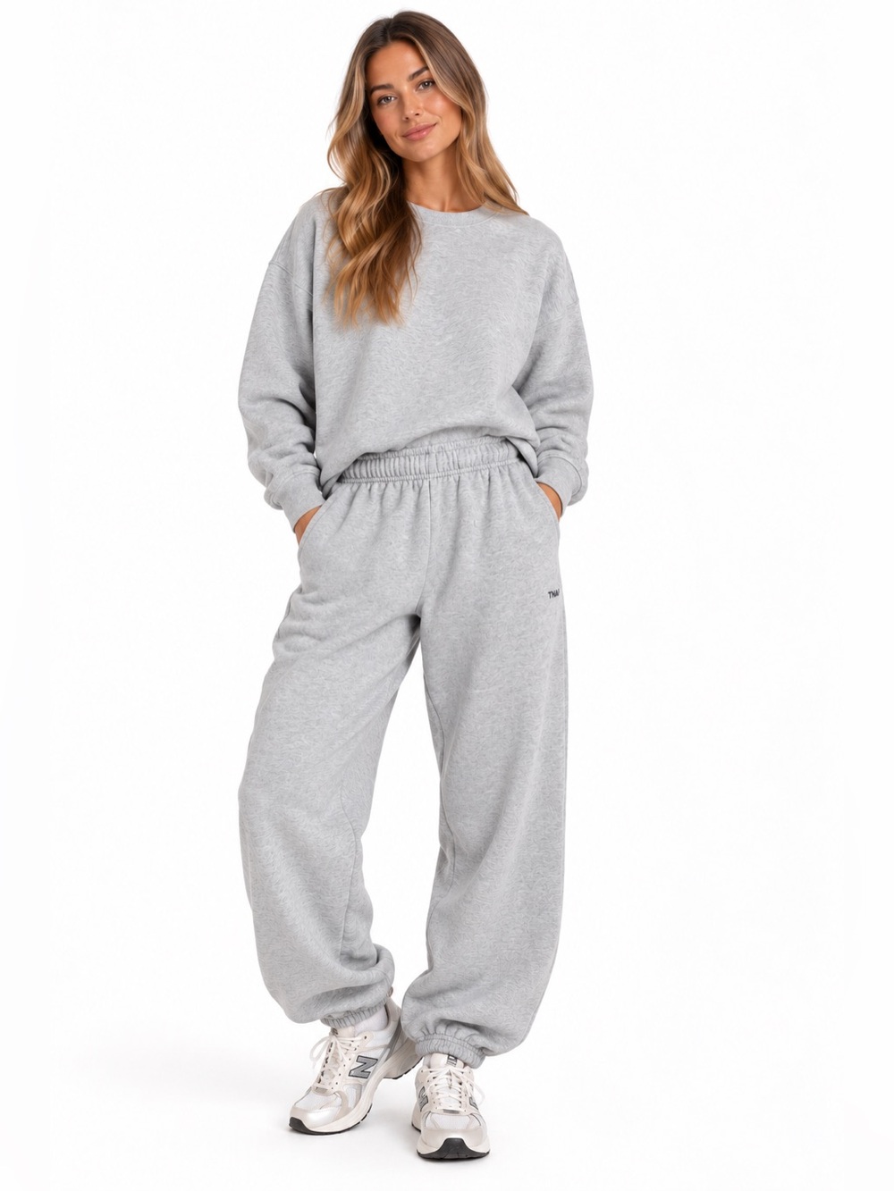TNA Sweatfleece Cozy Fleece Mega Fit Heather Grey Jogger Size XXS